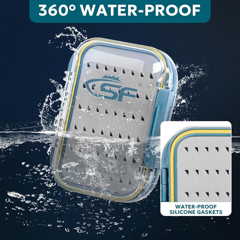 sf. Small Waterproof Fly Box Double Sided Floating Fly Fishing Case Storage For Nymph Wet Dry Fly Flies Easy Grip Foam 3packs - Image 5